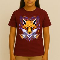 Japanese Digital Kitune Fox With Headphone T-Shirt