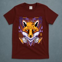Japanese Digital Kitune Fox With Headphone T-Shirt