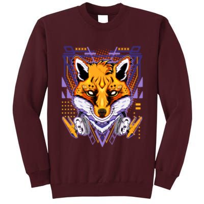 Japanese Digital Kitune Fox With Headphone Tall Sweatshirt