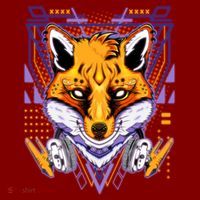Japanese Digital Kitune Fox With Headphone Visor