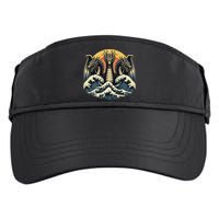 Japanese Dragon King Ghidorah Great Wave Off Kanagawa Sunset Adult Drive Performance Visor