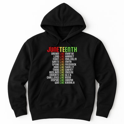 Juneteenth Dream Like Leaders Black Hoodie