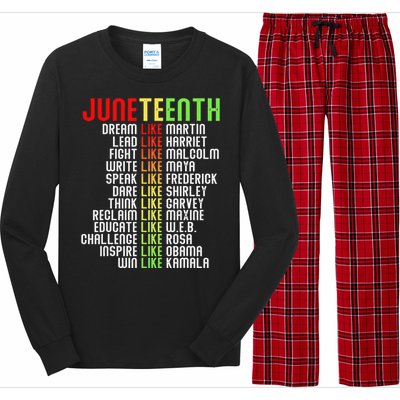 Juneteenth Dream Like Leaders Black Long Sleeve Pajama Set