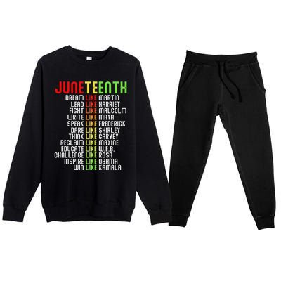 Juneteenth Dream Like Leaders Black Premium Crewneck Sweatsuit Set