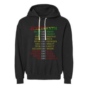 Juneteenth Dream Like Leaders Black Garment-Dyed Fleece Hoodie