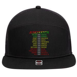 Juneteenth Dream Like Leaders Black 7 Panel Mesh Trucker Snapback Hat