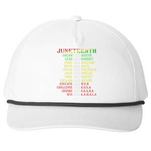 Juneteenth Dream Like Leaders Black Snapback Five-Panel Rope Hat