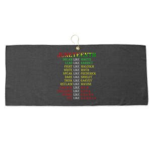 Juneteenth Dream Like Leaders Black Large Microfiber Waffle Golf Towel