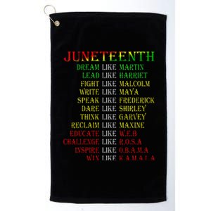 Juneteenth Dream Like Leaders Black Platinum Collection Golf Towel