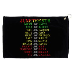 Juneteenth Dream Like Leaders Black Grommeted Golf Towel