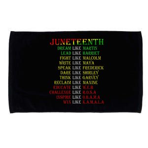 Juneteenth Dream Like Leaders Black Microfiber Hand Towel