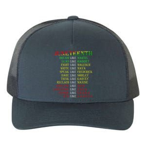 Juneteenth Dream Like Leaders Black Yupoong Adult 5-Panel Trucker Hat