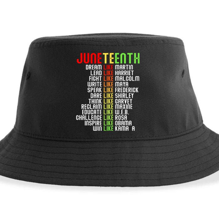 Juneteenth Dream Like Leaders Black Women Boy Girl Sustainable Bucket Hat