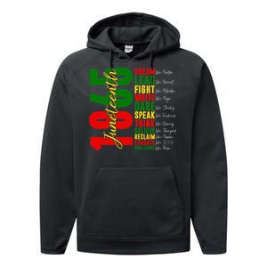 Juneteenth Dream Like Leaders Black History Performance Fleece Hoodie