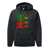 Juneteenth Dream Like Leaders Black History Performance Fleece Hoodie