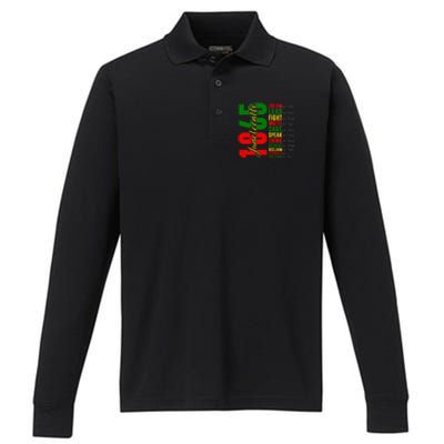 Juneteenth Dream Like Leaders Black History Performance Long Sleeve Polo