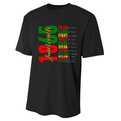 Juneteenth Dream Like Leaders Black History Performance Sprint T-Shirt