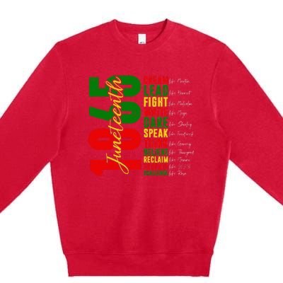 Juneteenth Dream Like Leaders Black History Premium Crewneck Sweatshirt