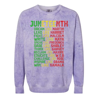 Juneteenth Dream Like Leaders Black Women Colorblast Crewneck Sweatshirt