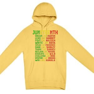 Juneteenth Dream Like Leaders Black Women Premium Pullover Hoodie