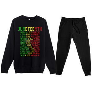 Juneteenth Dream Like Leaders Black Women Premium Crewneck Sweatsuit Set