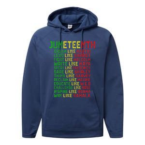 Juneteenth Dream Like Leaders Black Women Performance Fleece Hoodie