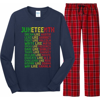 Juneteenth Dream Like Leaders Black Women Long Sleeve Pajama Set