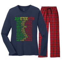 Juneteenth Dream Like Leaders Black Women Women's Long Sleeve Flannel Pajama Set 