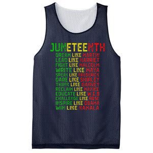 Juneteenth Dream Like Leaders Black Women Mesh Reversible Basketball Jersey Tank