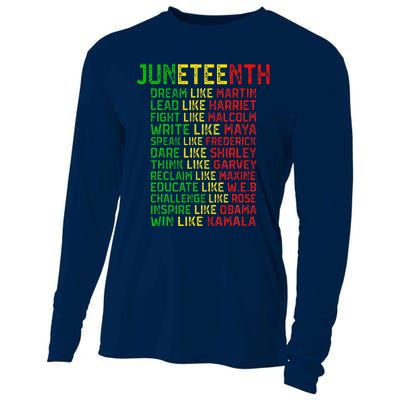 Juneteenth Dream Like Leaders Black Women Cooling Performance Long Sleeve Crew