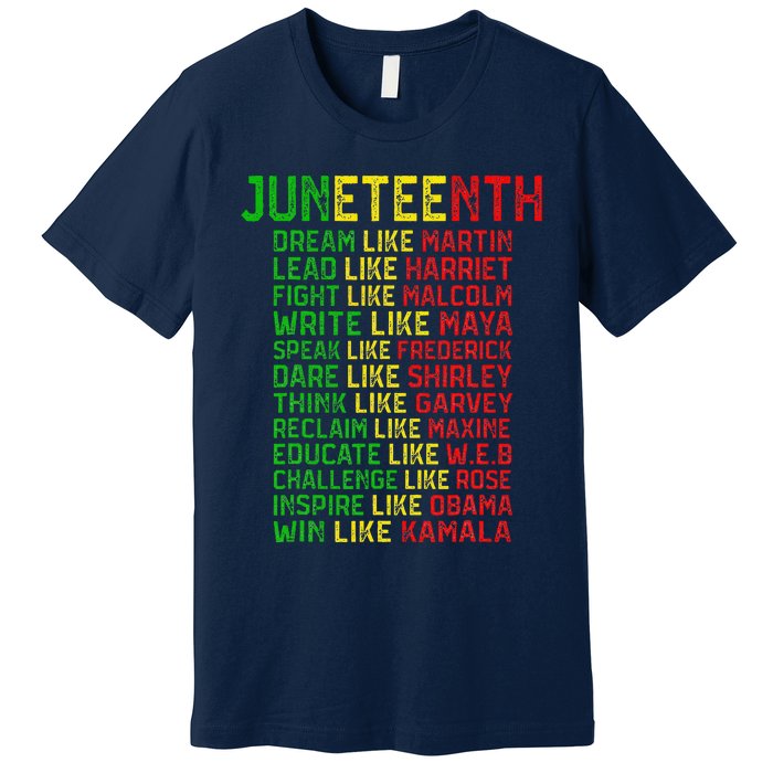 Juneteenth Dream Like Leaders Black Women Premium T-Shirt