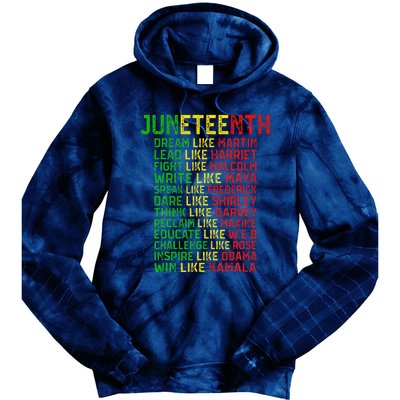 Juneteenth Dream Like Leaders Black Women Tie Dye Hoodie