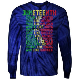 Juneteenth Dream Like Leaders Black Women Tie-Dye Long Sleeve Shirt