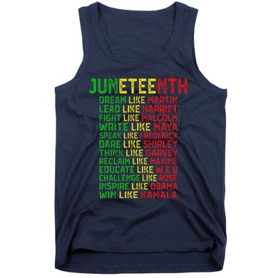 Juneteenth Dream Like Leaders Black Women Tank Top