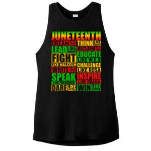 Juneteenth Dream Like Leaders Black Gift Ladies PosiCharge Tri-Blend Wicking Tank