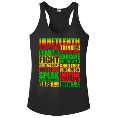 Juneteenth Dream Like Leaders Black Gift Ladies PosiCharge Competitor Racerback Tank