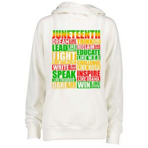 Juneteenth Dream Like Leaders Black Gift Womens Funnel Neck Pullover Hood