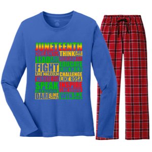 Juneteenth Dream Like Leaders Black Gift Women's Long Sleeve Flannel Pajama Set 