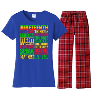 Juneteenth Dream Like Leaders Black Gift Women's Flannel Pajama Set