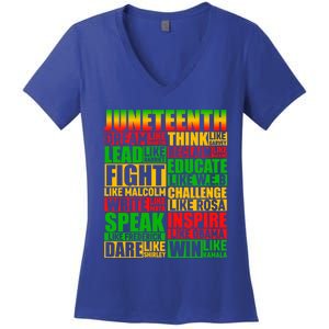 Juneteenth Dream Like Leaders Black Gift Women's V-Neck T-Shirt