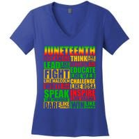 Juneteenth Dream Like Leaders Black Gift Women's V-Neck T-Shirt