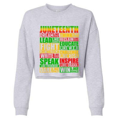 Juneteenth Dream Like Leaders Black Gift Cropped Pullover Crew