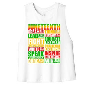 Juneteenth Dream Like Leaders Black Gift Women's Racerback Cropped Tank