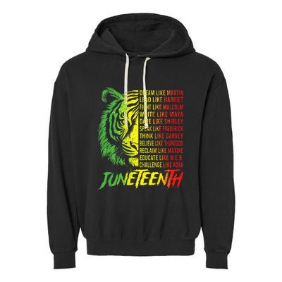 Juneteenth Dream Like Leaders Black History Garment-Dyed Fleece Hoodie