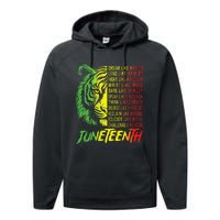 Juneteenth Dream Like Leaders Black History Performance Fleece Hoodie