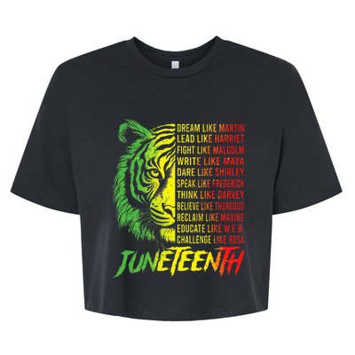 Juneteenth Dream Like Leaders Black History Bella+Canvas Jersey Crop Tee