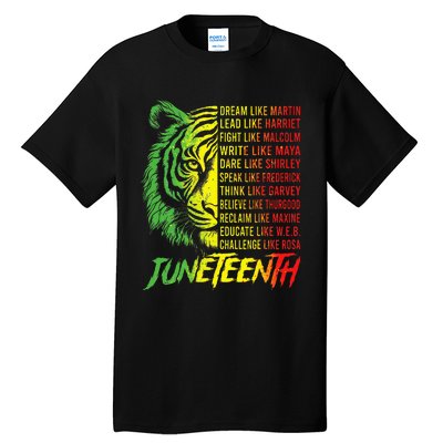 Juneteenth Dream Like Leaders Black History Tall T-Shirt