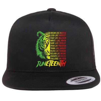 Juneteenth Dream Like Leaders Black History Flat Bill Trucker Hat