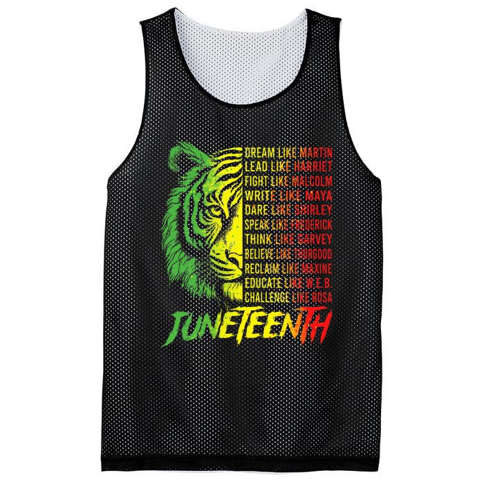 Juneteenth Dream Like Leaders Black History Mesh Reversible Basketball Jersey Tank