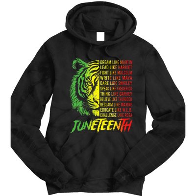 Juneteenth Dream Like Leaders Black History Tie Dye Hoodie